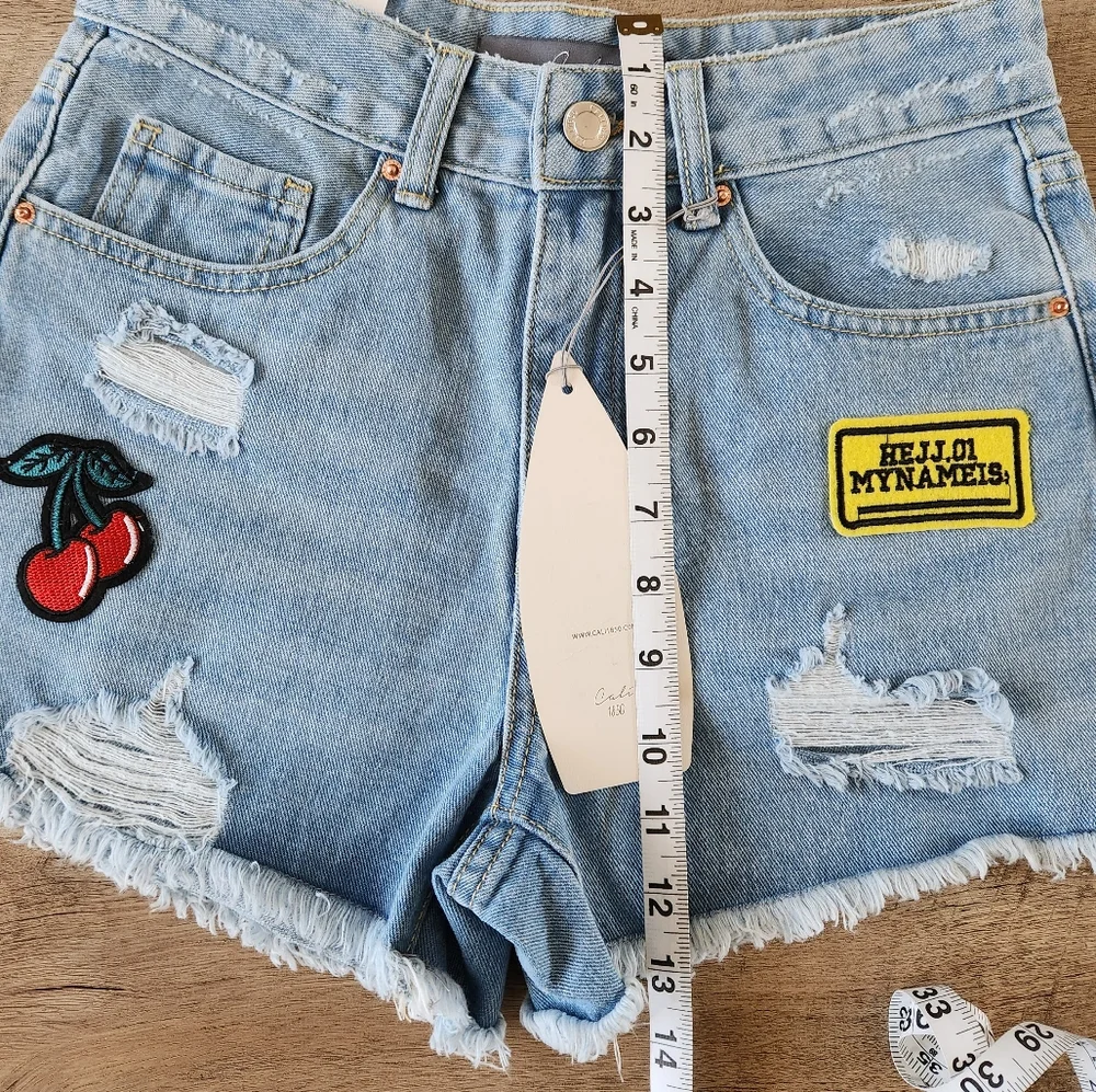 Cali 1850 Cutoff High Waist Jean Shorts - Picture 12 of 12